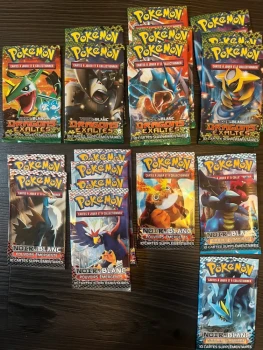 booster vides carte pokemon noir et blanc
