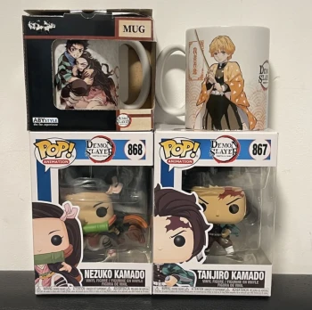 Pack 2 figurines funko pop Demon slayer + 2 mugs ABYStyle