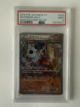 PSA 9 Carte pokémon psa 9 rhyperior 032/070 xy5 rare 1ère edition volcan gaia