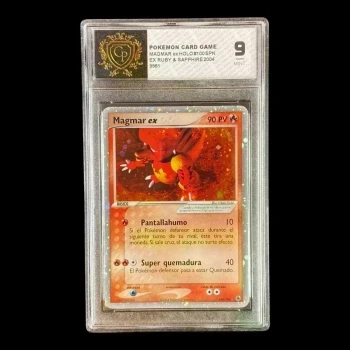 carte GRADEE POKEMON MAGMAR EX HOLO RUBY SAPPHIRE ESPAGNOL GP 9