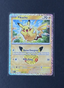 Carte Pokémon - Pikachu 37/128 - Holo - 30ème Anniversaire