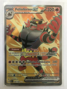 Carte Pokémon : Félinferno EX 187/162 Forces Temporelles Française NEUF
